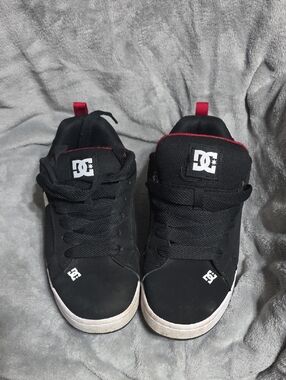 DC Black Sneakers with Red Accents